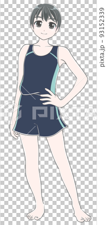 コンビネゾンの水着を着た中学生 93152339