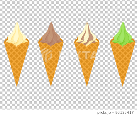 Illustration set of soft cream 93153417