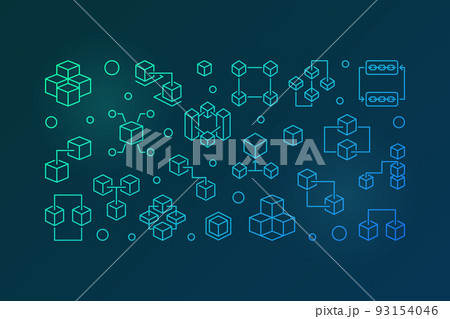 Block Chain cryptocurrency vector colored linear banner 93154046