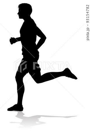 Silhouette Runner Man Sprinter or Jogger Person Silhouette Runner Man Sprinter or Jogger Person 93154782