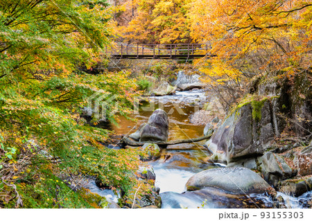 山梨県 紅葉に染まる昇仙峡 93155303