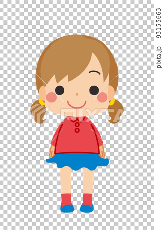 Cute little girl illustration white background clip art whole body person vector Cute little girl illustration white background clip art whole body person vector 93155663