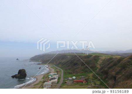 北海道　せたな　立象山公園から眺める海岸風景 93156189