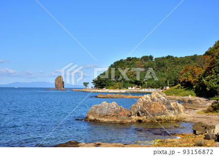 浅虫温泉海岸風景 裸島 青森県青森市 浅虫温泉海岸風景 裸島 青森県青森市 93156872