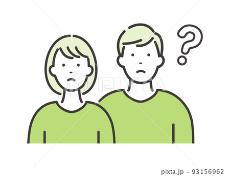 若い男女のカップル　疑問の表情 93156962