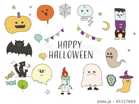 ハロウィン イラストセット 手描き・ベクター ハロウィン イラストセット 手描き・ベクター 93157669
