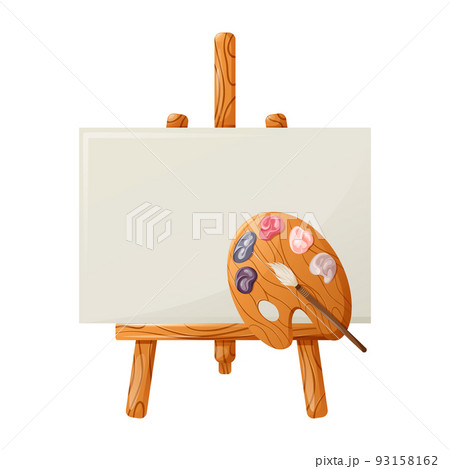 palette and easel