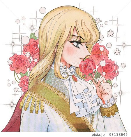 絵本に出てくる美しい王子さまイメージイラスト 93158645