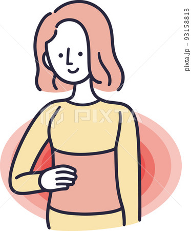 腹巻をする女性　シンプルイラスト 93158813