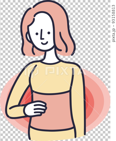 腹巻をする女性　シンプルイラスト 93158813