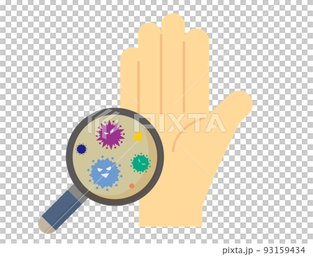 虫眼鏡 ウィルス ベクターイラスト 虫眼鏡 ウィルス ベクターイラスト 93159434