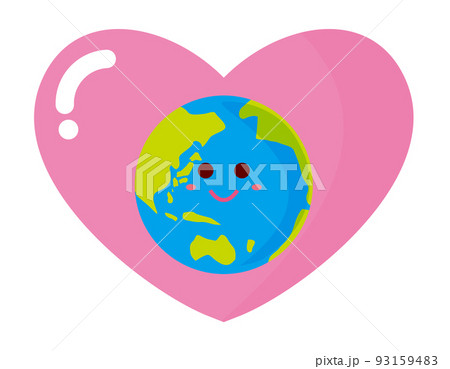 ハート　地球　ベクターイラスト 93159483