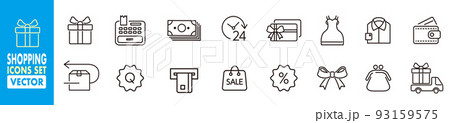 ショッピング 買い物 アイコン 線 ショッピング 買い物 アイコン 線 93159575