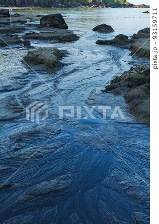 山形県/ 「釜磯の湧水」国内でも非常に珍しい海岸に沸く多くの湧水が海に流れ込む様子を見られるスポット 93159711