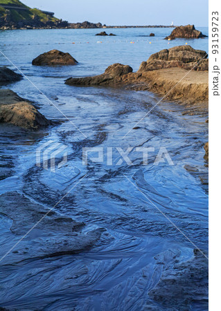 山形県/ 「釜磯の湧水」国内でも非常に珍しい海岸に沸く多くの湧水が海に流れ込む様子を見られるスポット 93159723