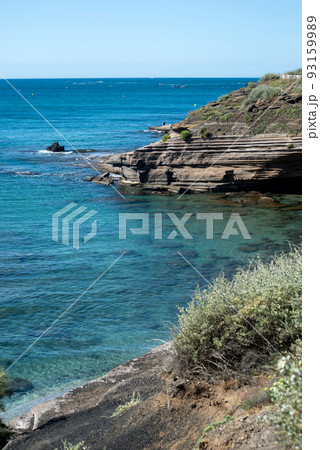 View of cliff and rocks at the mediterranean sea View of cliff and rocks at the mediterranean sea 93159989