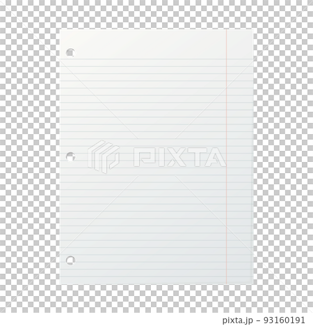 Template of a blank sheet of paper from a striped school notebook. Vector illustration. 93160191
