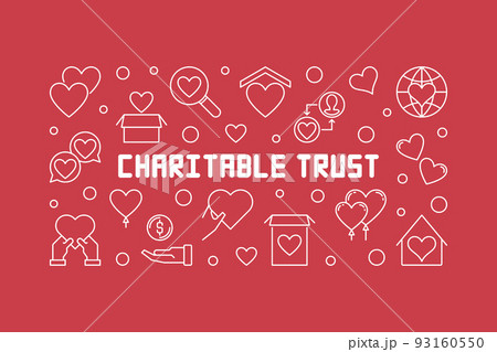 Charitable trust vector horizontal outline illustration Charitable trust vector horizontal outline illustration 93160550