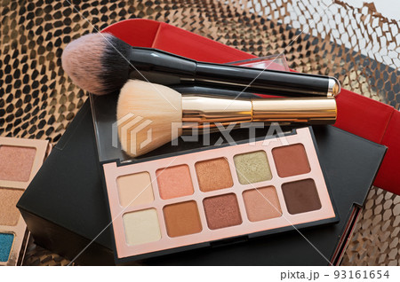 fashion set of new cosmetics palettes. close up fashion set of new cosmetics palettes. close up 93161654