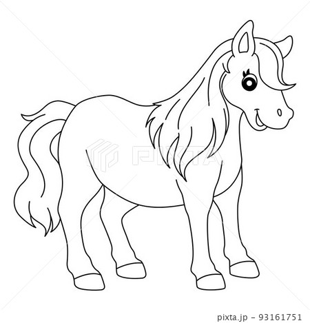 Pony Animal Isolated Coloring Page for Kids Pony Animal Isolated Coloring Page for Kids 93161751