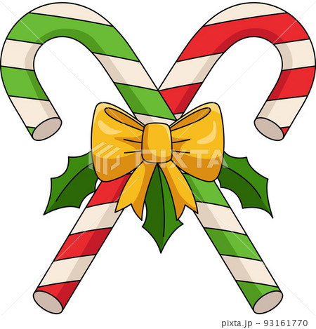 Christmas Candy Cane Cartoon Colored Clipart  93161770