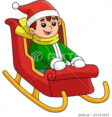 sled riding clipart