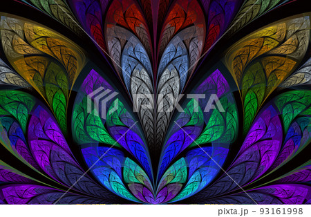 Multicolor beautiful Tree foliage. Computer generated graphics 93161998