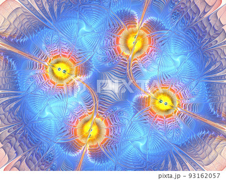 Arrangement of fractal swirls elements, lights and textures 93162057