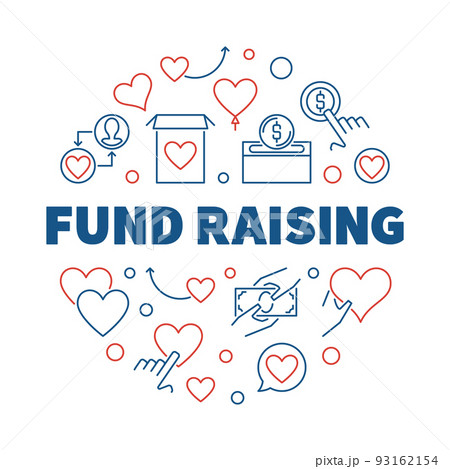 Fund Raising round vector creative outline illustration 93162154