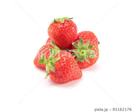 Fresh ripe strawberries isolated on white background with copy space. Japanese fruit Fresh ripe strawberries isolated on white background with copy space. Japanese fruit 93162176