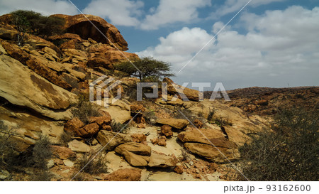Cave paintings Laas Geel rock exterior near Hargeisa Somalia Cave paintings Laas Geel rock exterior near Hargeisa Somalia 93162600
