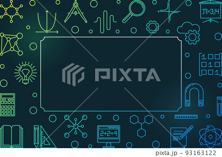 STEM colored horizontal frame. Vector education illustration 93163122