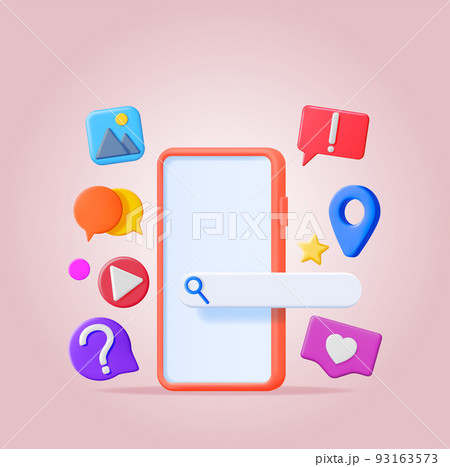 3D Social Media Concept Isolated. 93163573