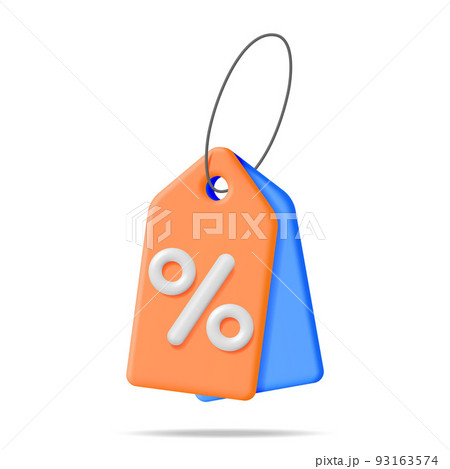 3D Tag with Percent Symbol and String 93163574