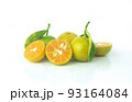 Fresh organic Calamansi lime on white background. 93164084
