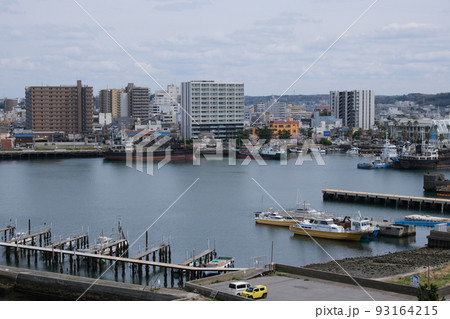 木更津港町並み海辺の街の写真素材 93164215