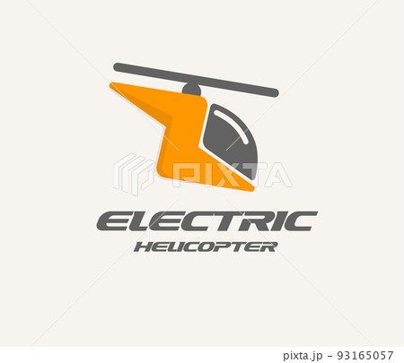 Electric helicopter vector icon, electric air transport, modern flat logo concept, cartoon graphic style Electric helicopter vector icon, electric air transport, modern flat logo concept, cartoon graphic style 93165057