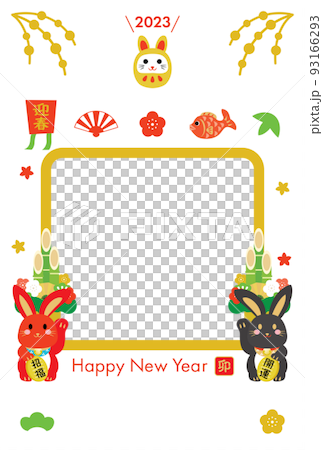 Year of the Rabbit New Year's card template photo frame Year of the Rabbit New Year's card template photo frame 93166293