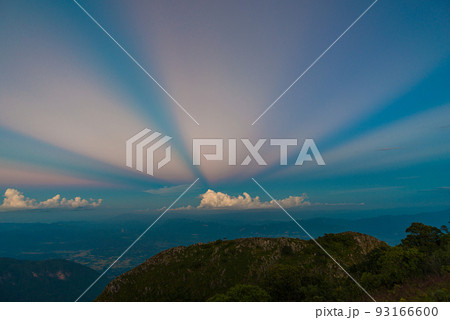 Beautiful nature background colorful sky with cloud before sunset 93166600