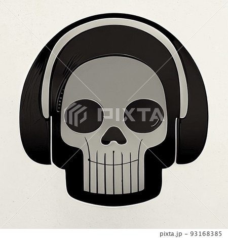 Creepy and cool dark skull on a white background. Perfect for stickers or for posters. Creepy and cool dark skull on a white background. Perfect for stickers or for posters. 93168385