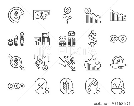 Inflation rate icon set. Included the icons as...のイラスト素材 [93168631] - PIXTA