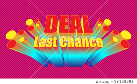 retro deal last chance. plaid pink color background style. vector illustration eps10 93168983