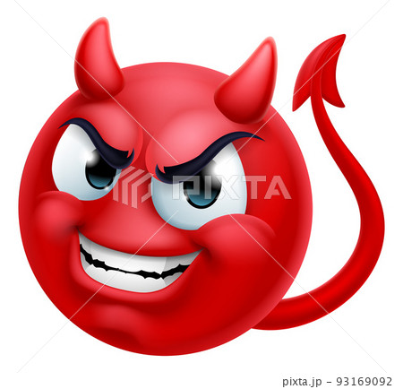Devil Emoji Emoticon Man Face Cartoon Icon Mascot 93169092