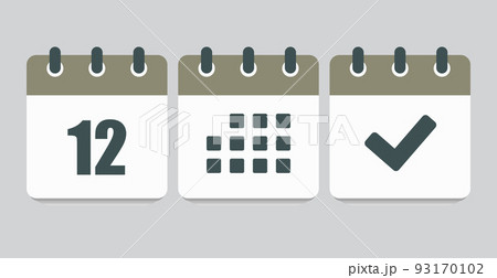 Vector icon page calendar number 12, agenda, done Vector icon page calendar number 12, agenda, done 93170102