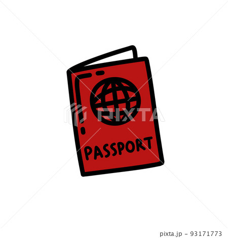 passport doodle icon, vector color line illustration 93171773
