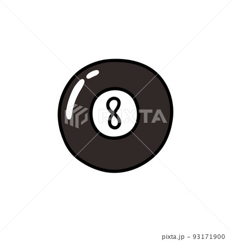 billiard ball 8 doodle icon, vector color line illustration billiard ball 8 doodle icon, vector color line illustration 93171900