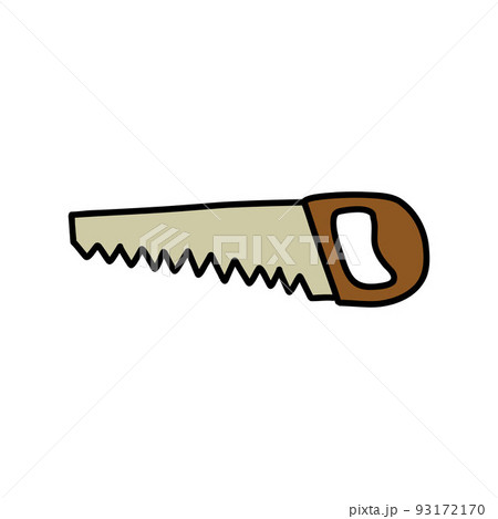 saw doodle icon, vector color line illustration 93172170