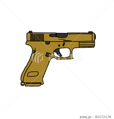 glock g19x doodle icon, vector color line illustration 93172176