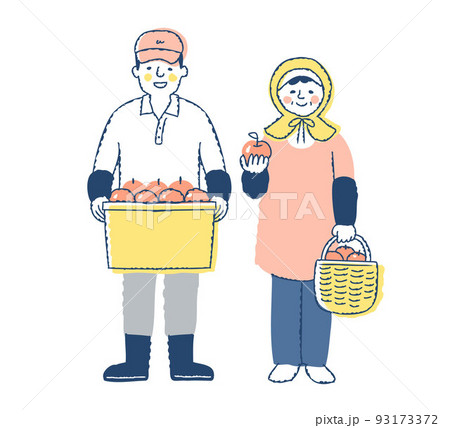 りんご農家の男女 93173372
