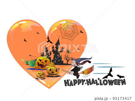 ハロウィーンに添える楽しいポストカード 93173417